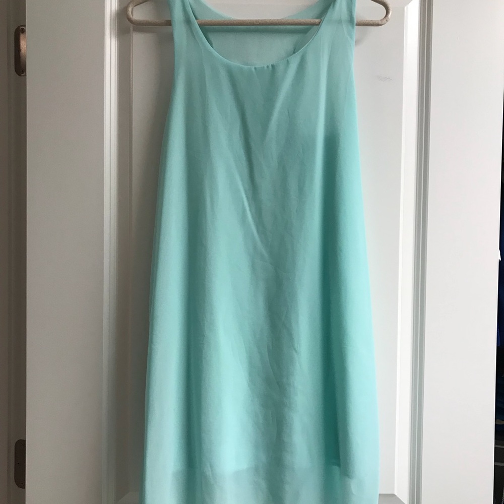 Light teal blue chiffon sundress